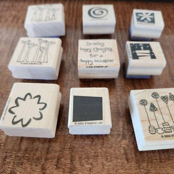 Stampin' Up! Variety bundle of stamps swirl cribs birds trees star 2003 2001 hap - Picture 2 of 5